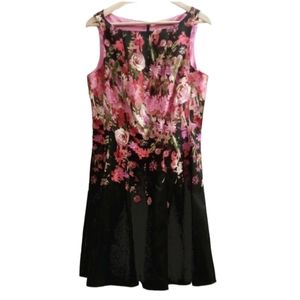 Julian Taylor New York Womens Black Floral Dress NWT Size 14